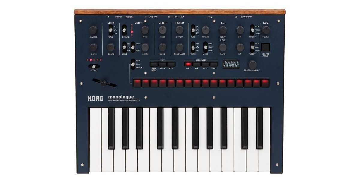 Đàn Synthesizer Korg monologue - góc nghiêng (Xanh đậm (Dark Blue))