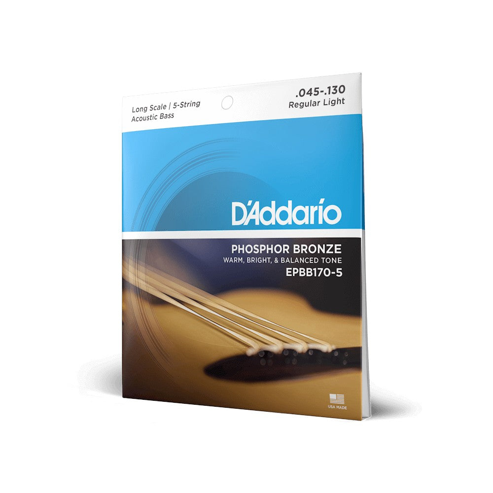 Dây D'Addario EPBB170-5 Phosphor Bronze 45-130 Regular Light – bao bì