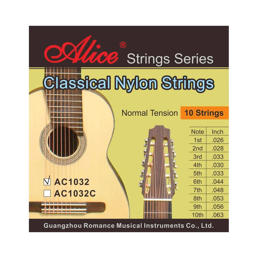 Dây Alice AC1032 Normal Tension – bao bì mặt trước bộ dây đàn guitar classic