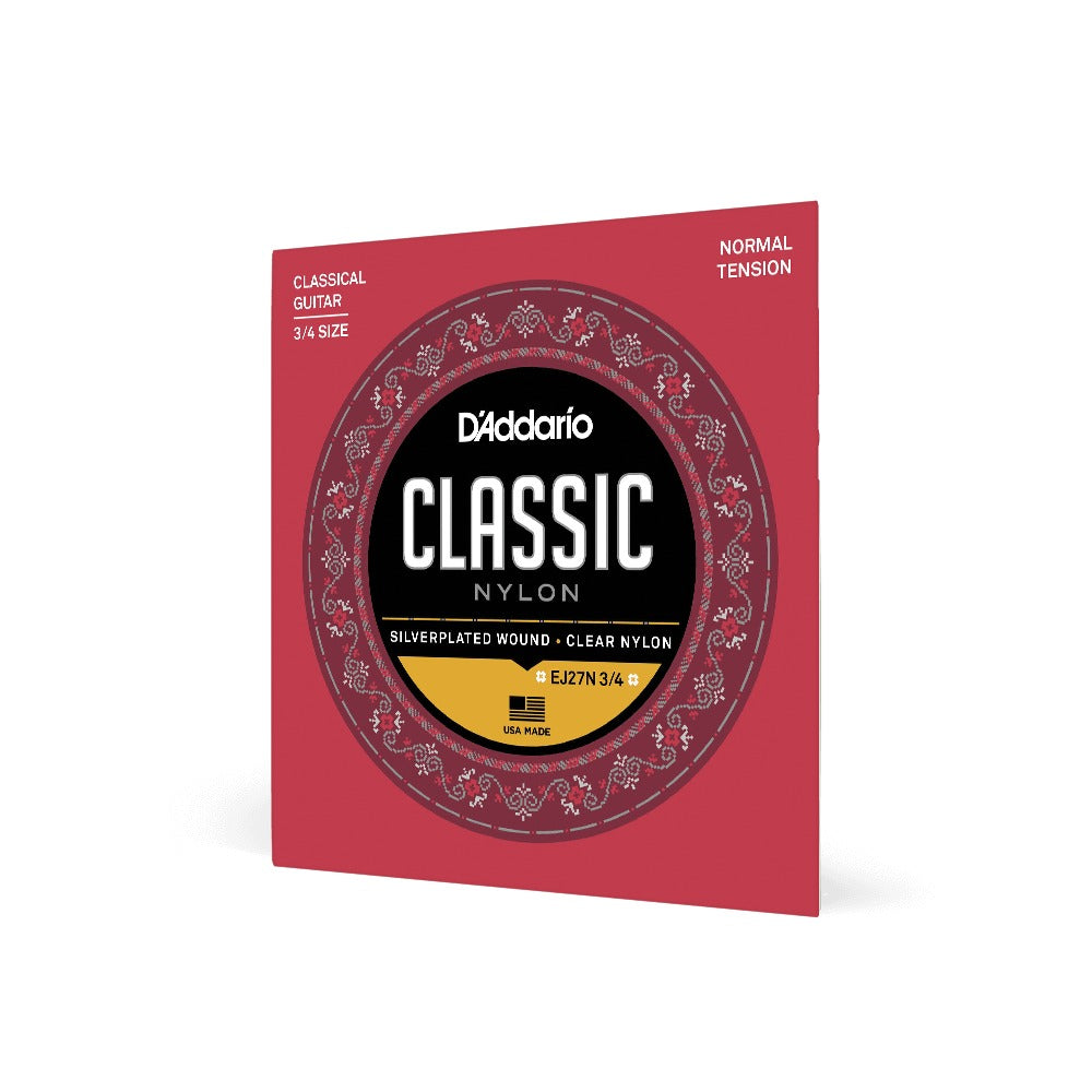 Dây D'Addario EJ27N 3/4 Classic Nylon Student – bao bì mặt trước dây đàn guitar classic