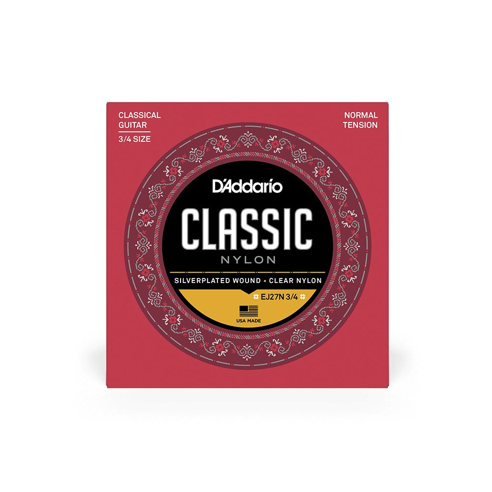 Bao bì dây D'Addario EJ27N 3/4 chụp thẳng mặt trước