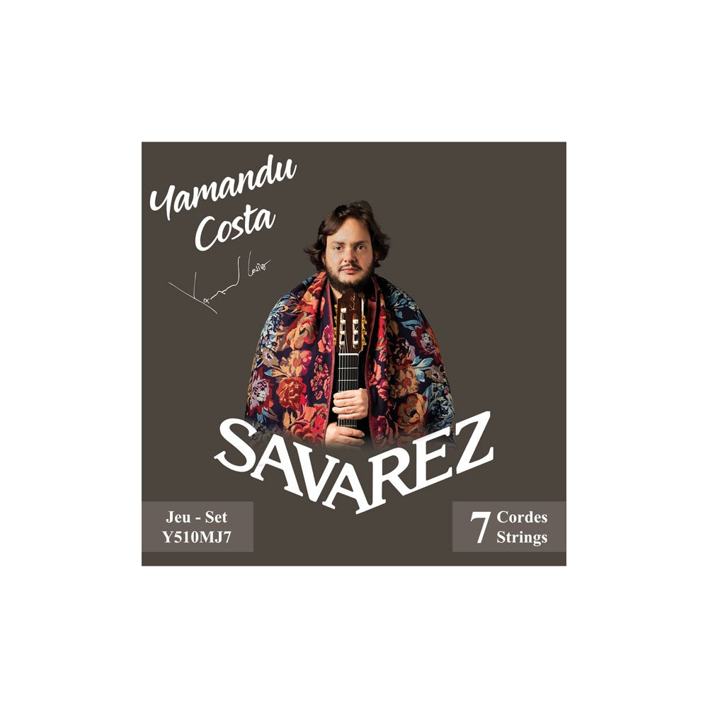 Dây Savarez Y510MJ7 Yamandu Costa 7 dây High Tension – bao bì mặt trước bộ dây guitar 7 dây