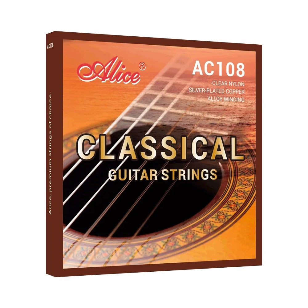 Dây Alice AC108-N Normal Tension – bao bì mặt trước bộ dây đàn guitar classic