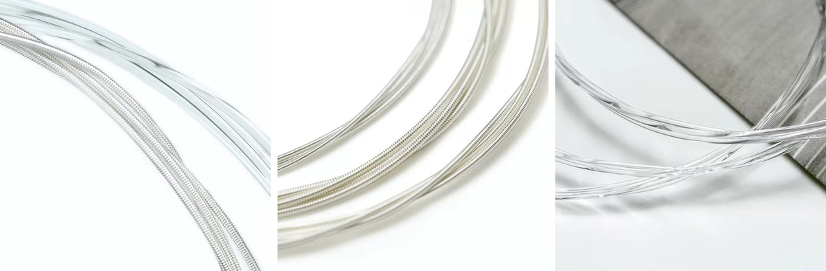 Cận cảnh dây cao và dây trầm bộ Alice AC148 (ảnh của Alice)