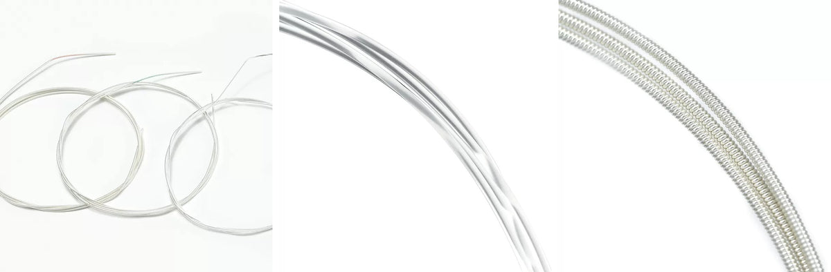 Cận cảnh dây cao và dây trầm bộ Alice AC158 (ảnh của Alice)