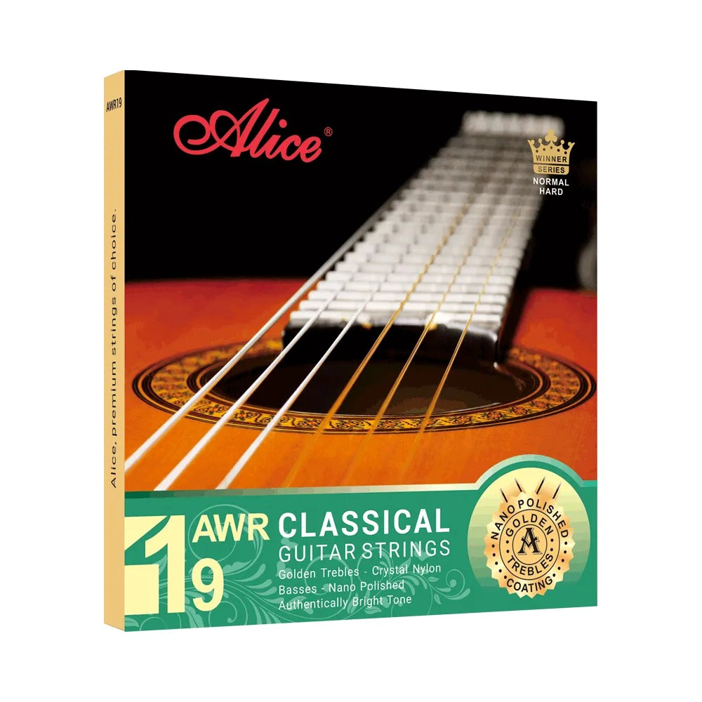 Dây Alice AWR19-H Hard Tension – bao bì mặt trước bộ dây đàn guitar classic