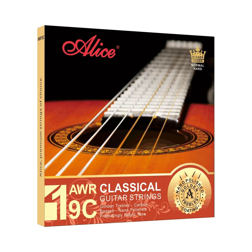 Dây Alice AWR19C-H Hard Tension – bao bì mặt trước bộ dây đàn guitar classic