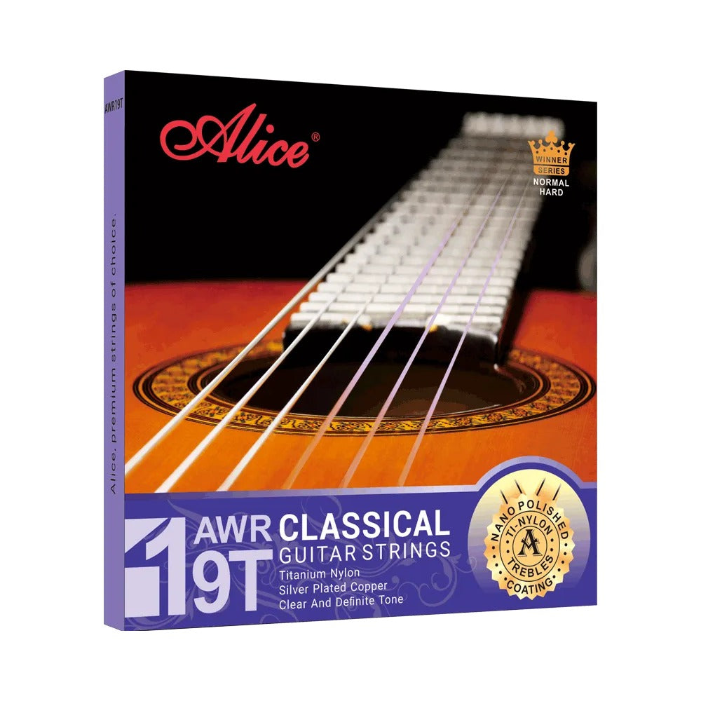 Dây Alice AWR19T-H Hard Tension – bao bì mặt trước bộ dây đàn guitar classic
