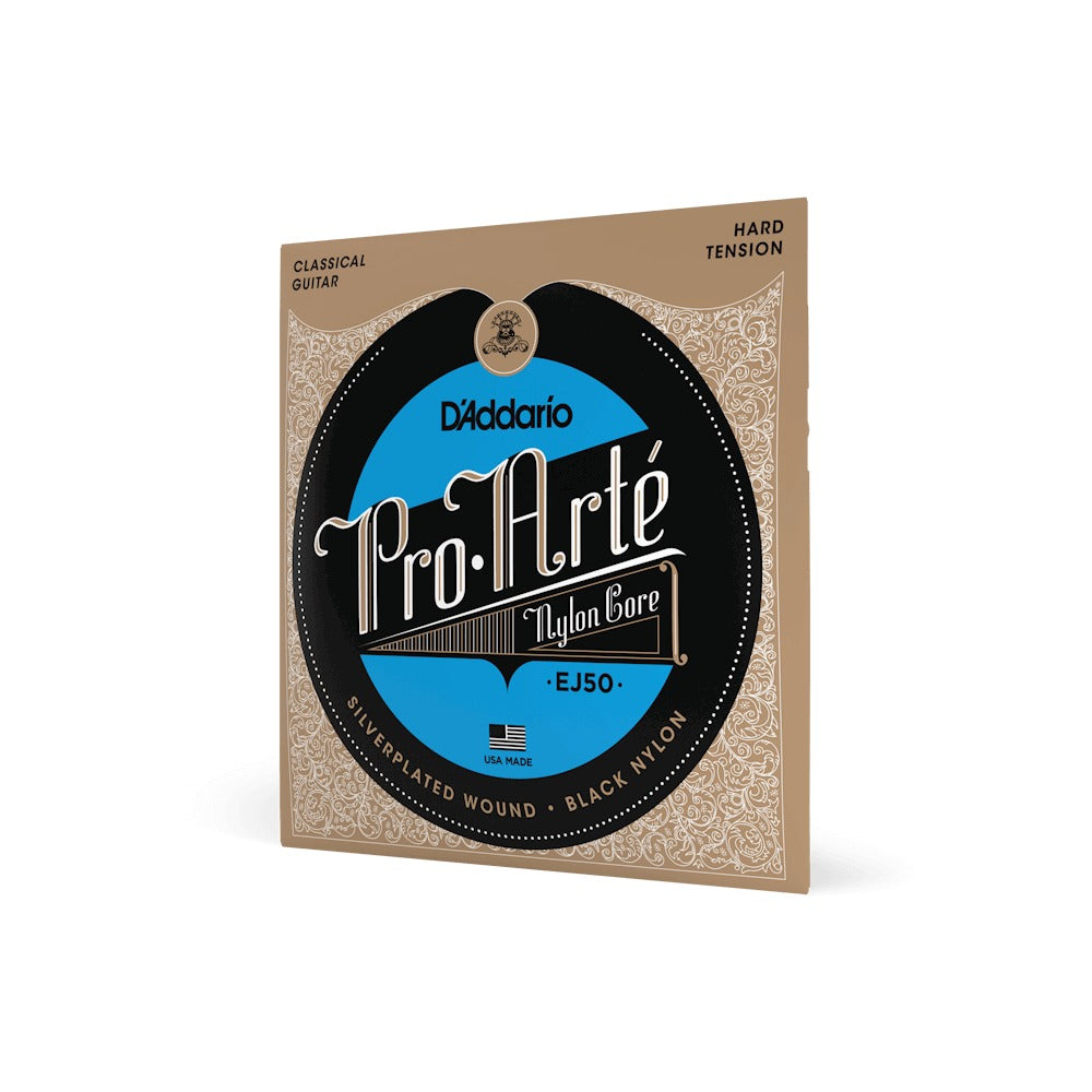 Dây D'Addario EJ50 Pro-Arté Black Nylon – bao bì mặt trước dây đàn guitar classic
