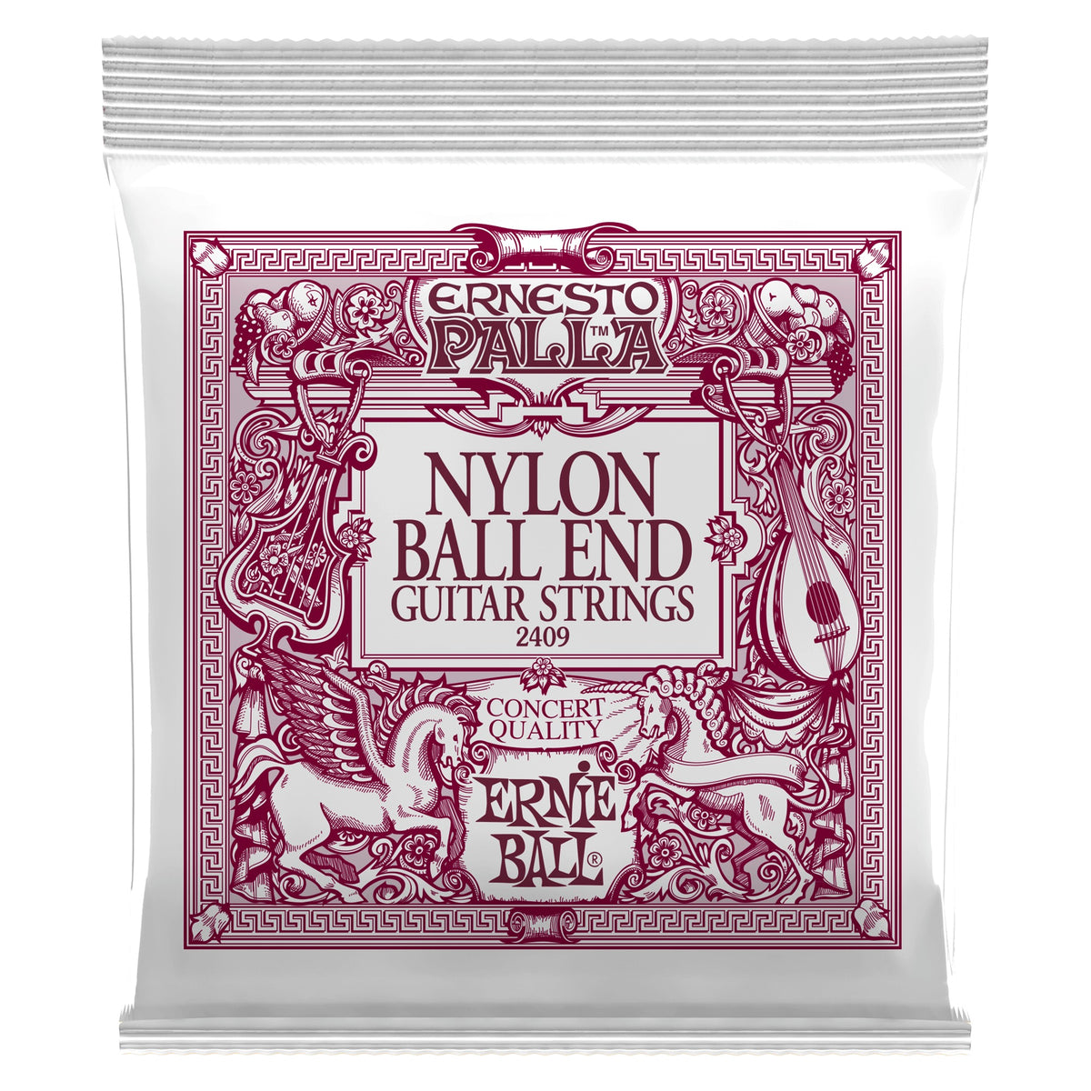 Dây Ernie Ball 2409 Ernesto Palla Nylon Ball End Black & Gold – bao bì mặt trước (mã P02409)