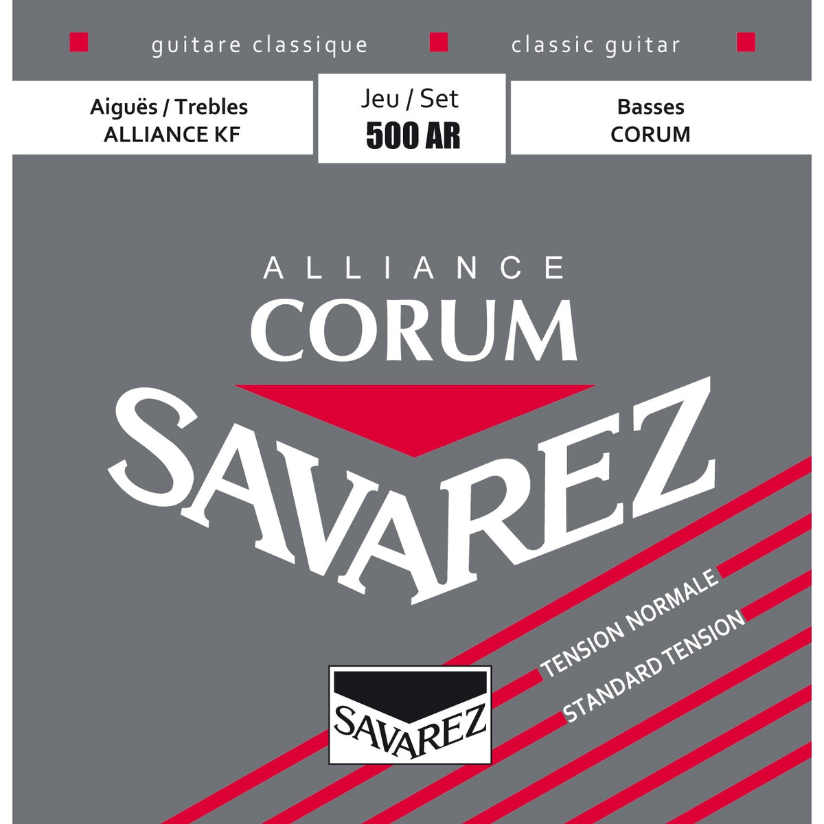Dây Savarez 500AR Alliance Corum Normal Tension – bao bì mặt trước bộ dây đàn guitar classic