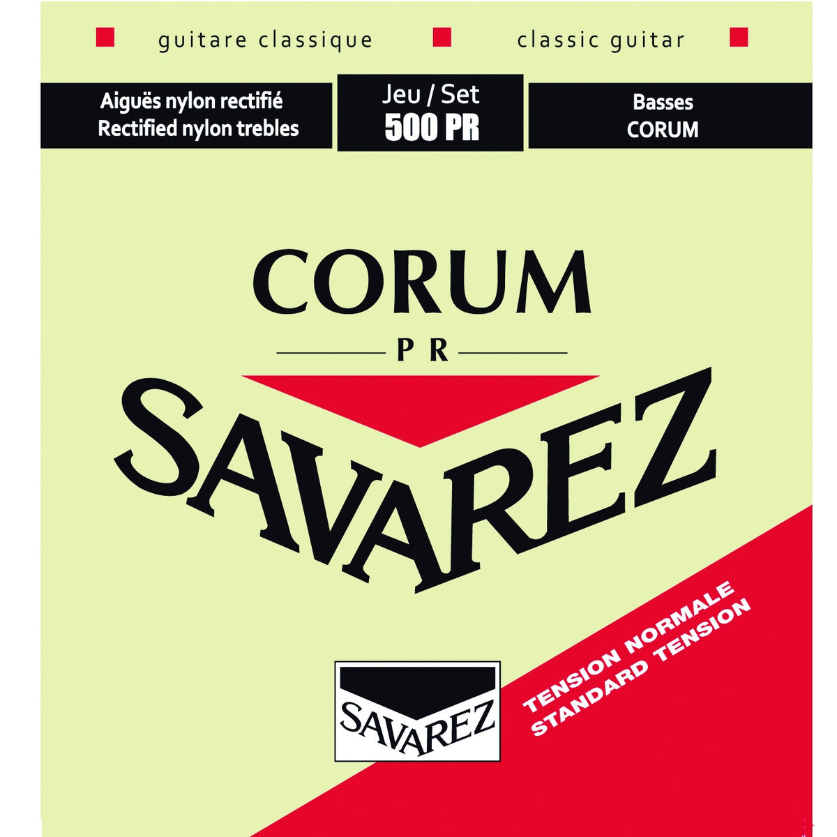 Dây Savarez 500PR Corum 500PR Normal Tension – bao bì mặt trước bộ dây đàn guitar classic