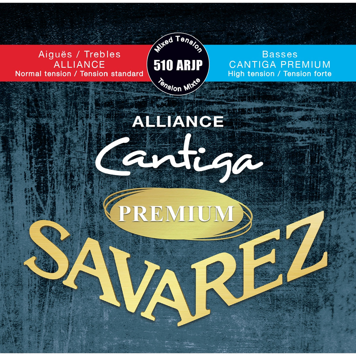 Dây Savarez 510ARJP Alliance Cantiga Premium Mixed Tension – bao bì mặt trước bộ dây đàn guitar classic