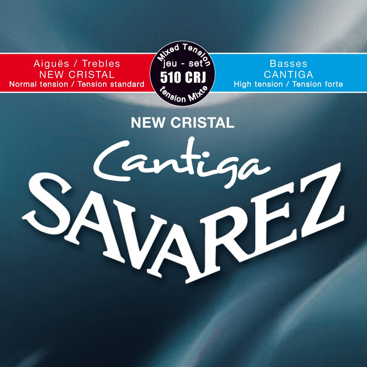Dây Savarez 510CRJ New Cristal Cantiga Mixed Tension – bao bì mặt trước bộ dây đàn guitar classic
