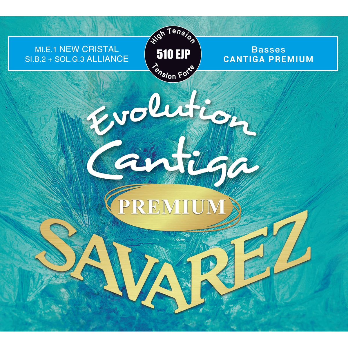 Dây Savarez 510EJP Evolution Cantiga Premium High Tension – bao bì mặt trước bộ dây đàn guitar classic