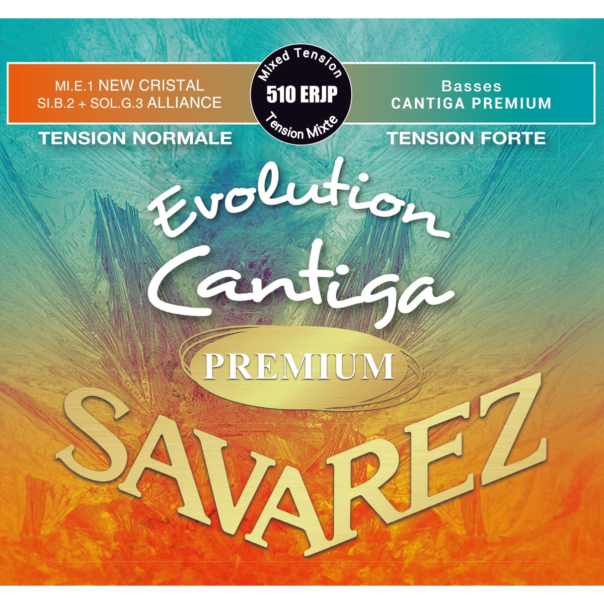Dây Savarez 510ERJP Evolution Cantiga Premium Mixed Tension – bao bì mặt trước bộ dây đàn guitar classic