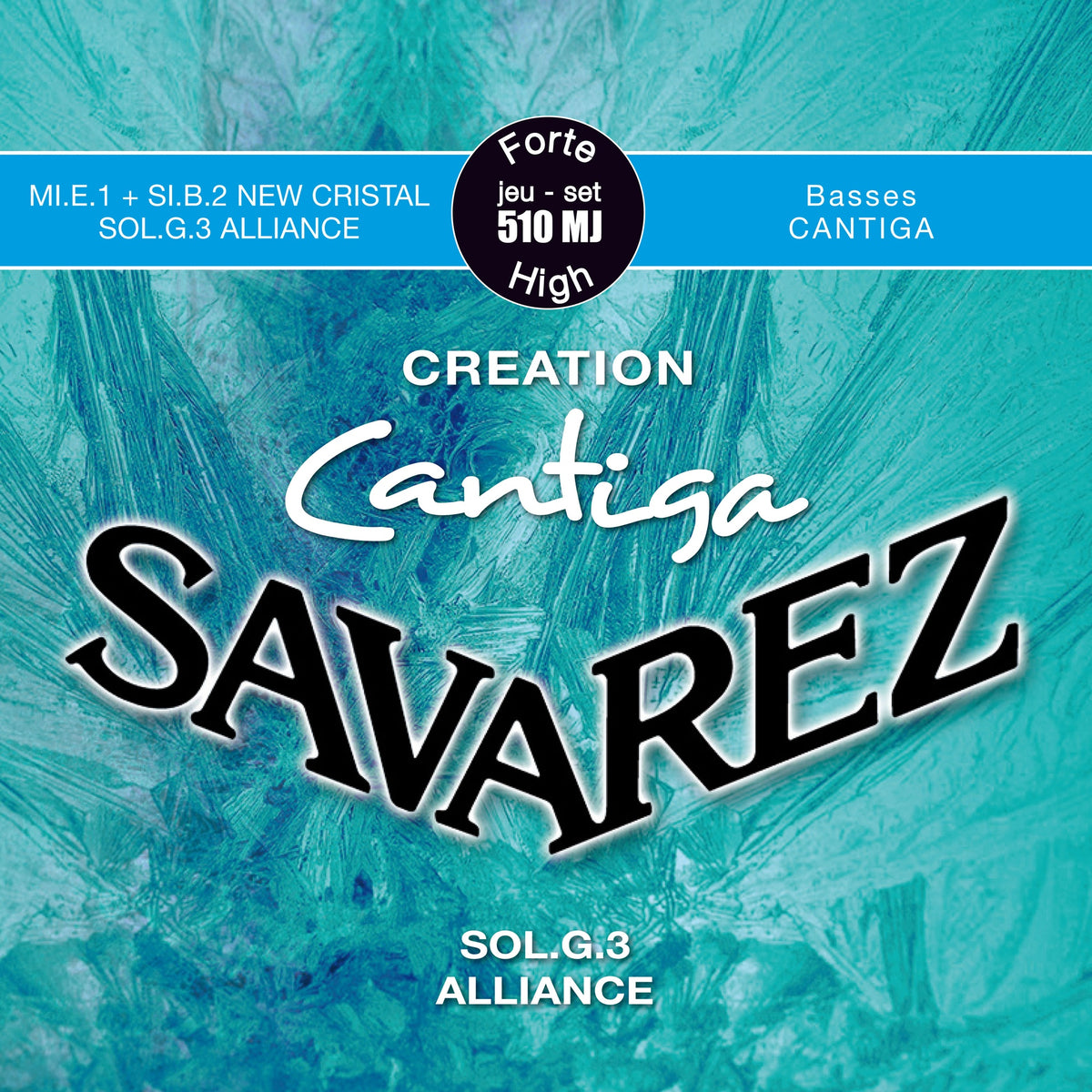 Dây Savarez 510MJ Creation Cantiga High Tension – bao bì mặt trước bộ dây đàn guitar classic