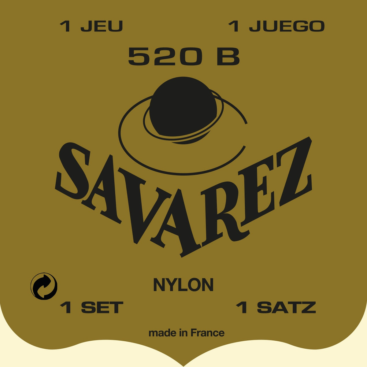 Dây Savarez 520B Traditional 520 Low Tension – bao bì mặt trước bộ dây đàn guitar classic