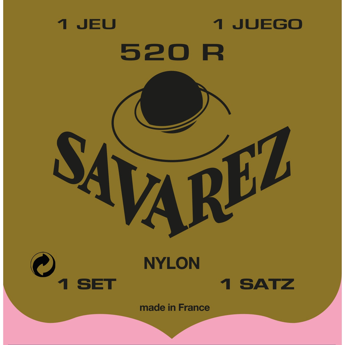 Dây Savarez 520R Traditional 520 Normal Tension – bao bì mặt trước bộ dây đàn guitar classic