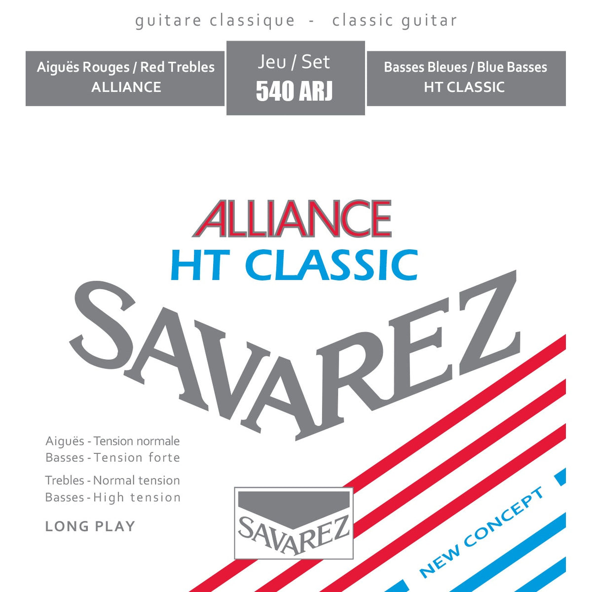 Dây Savarez 540ARJ Alliance HT Classic Mixed Tension – bao bì mặt trước bộ dây đàn guitar classic