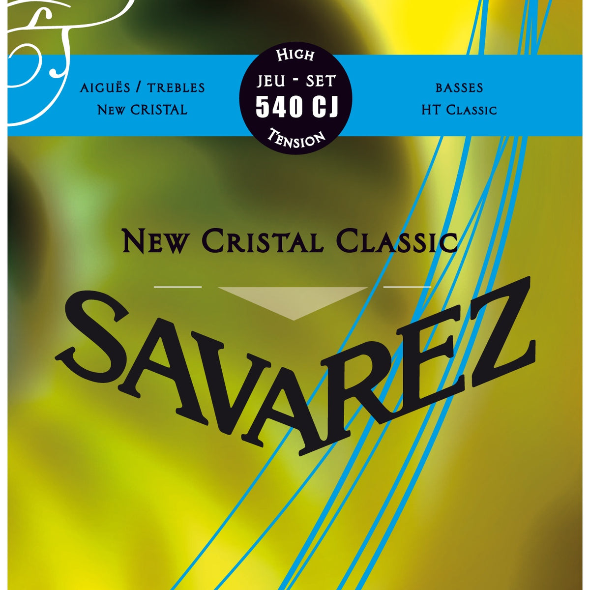 Dây Savarez 540CJ New Cristal HT Classic High Tension – bao bì mặt trước bộ dây đàn guitar classic