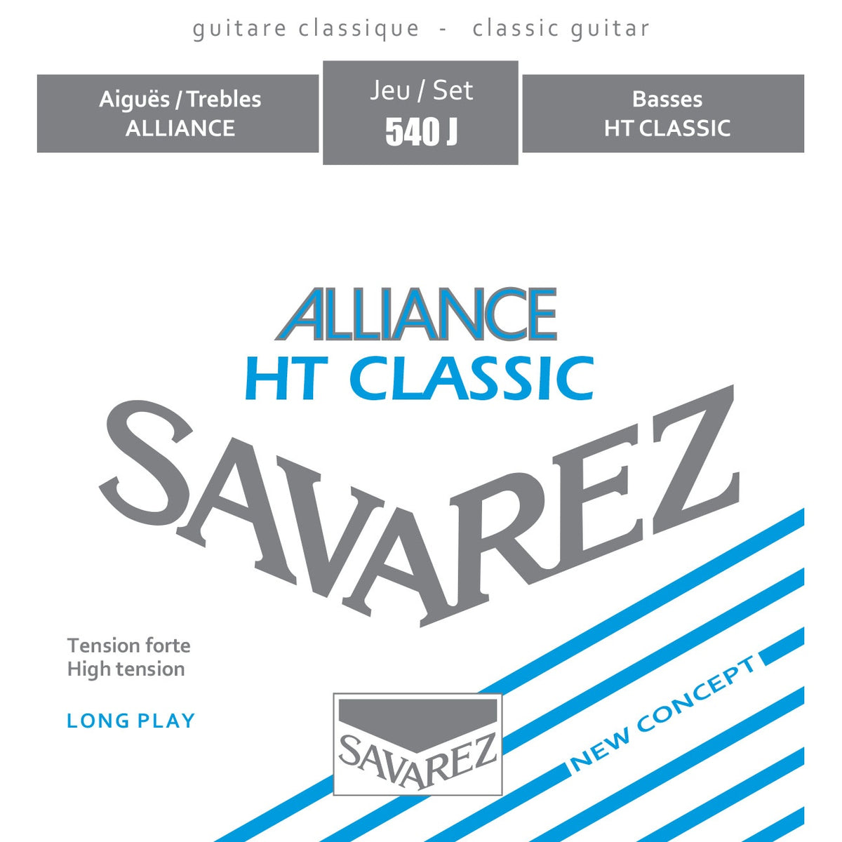 Dây Savarez 540J Alliance HT Classic High Tension – bao bì mặt trước bộ dây đàn guitar classic