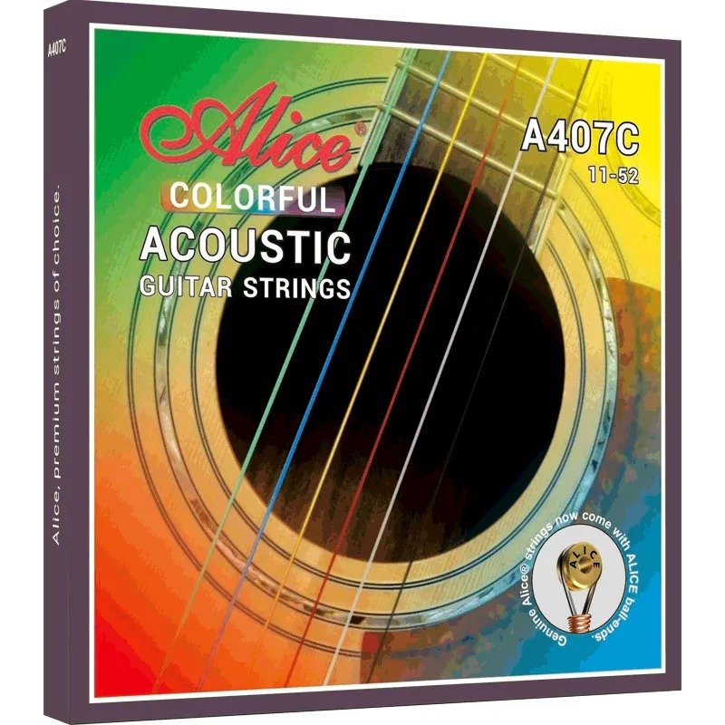 Dây Alice A407C-SL Dây Màu Colorful 11-52 Super Light – bao bì mặt trước