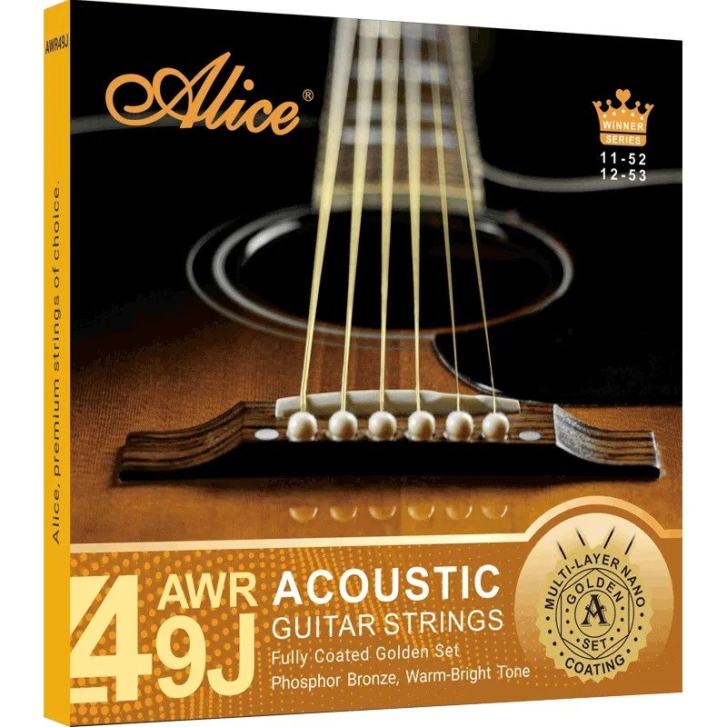 Dây Alice AWR49J-SL Phosphor Bronze Golden 11-52 Super Light – bao bì mặt trước