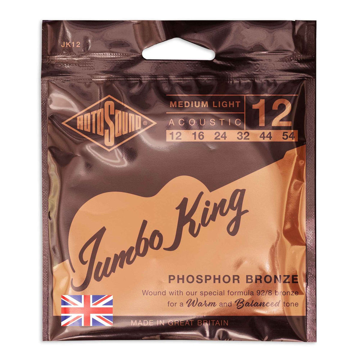 Dây Rotosound JK12 – bao bì mẫu mới (new look) in Made in Great Britain