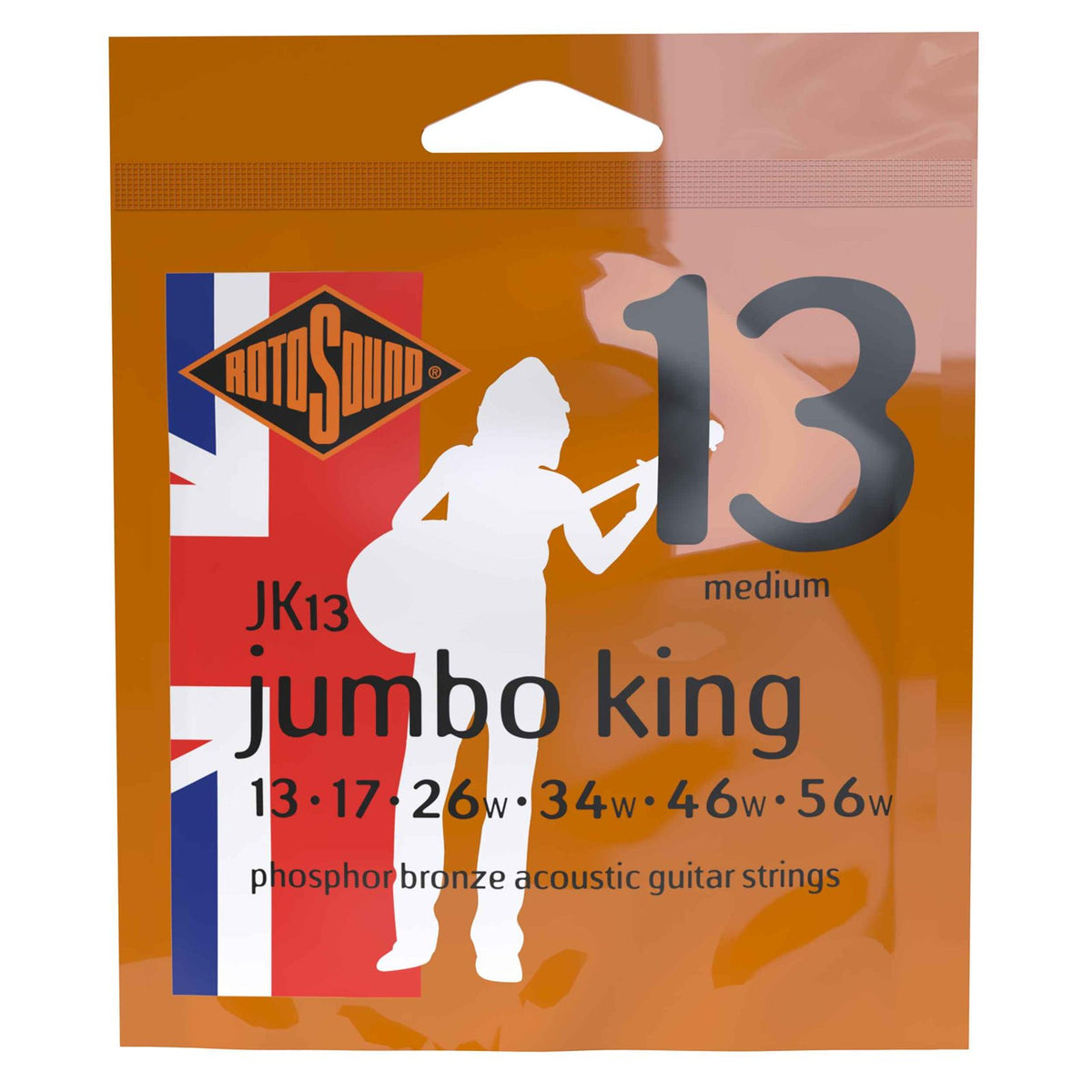 Dây Rotosound JK13 Jumbo King 13-56 Medium – bao bì mặt trước