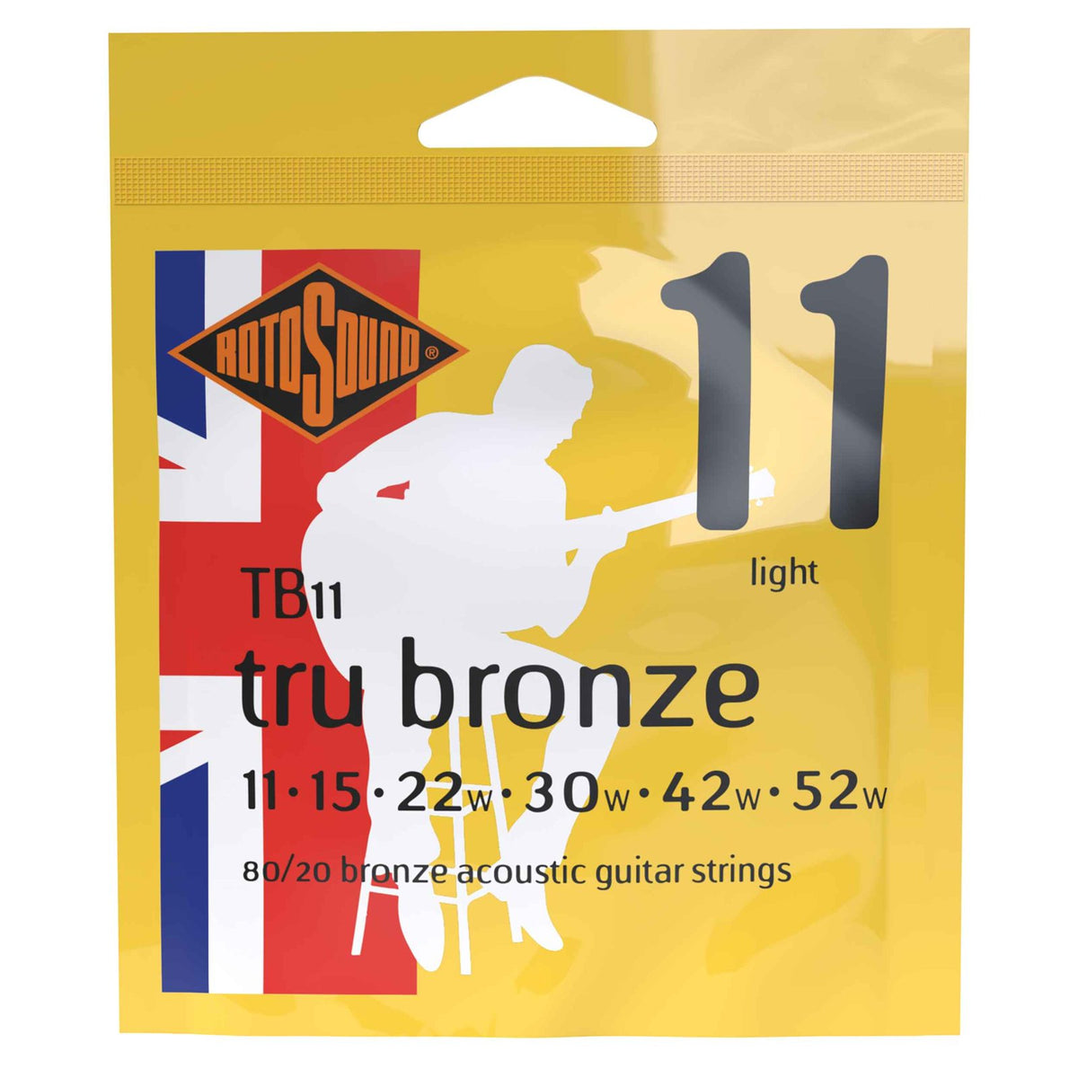 Rotosound TB11 – cỡ 11-52 Light, cùng dòng Tru Bronze với TB10