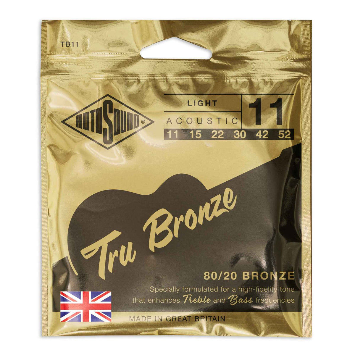 Dây Rotosound TB11 – bao bì mẫu mới (new look) in Made in Great Britain