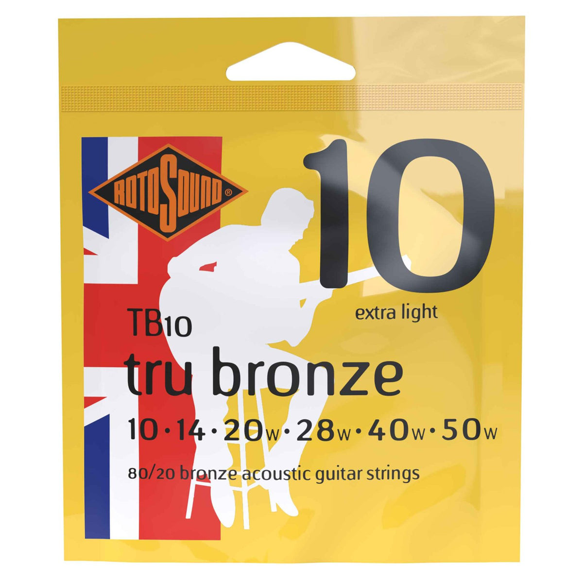Rotosound TB10 – cỡ 10-50 Extra Light, cùng dòng Tru Bronze với TB11