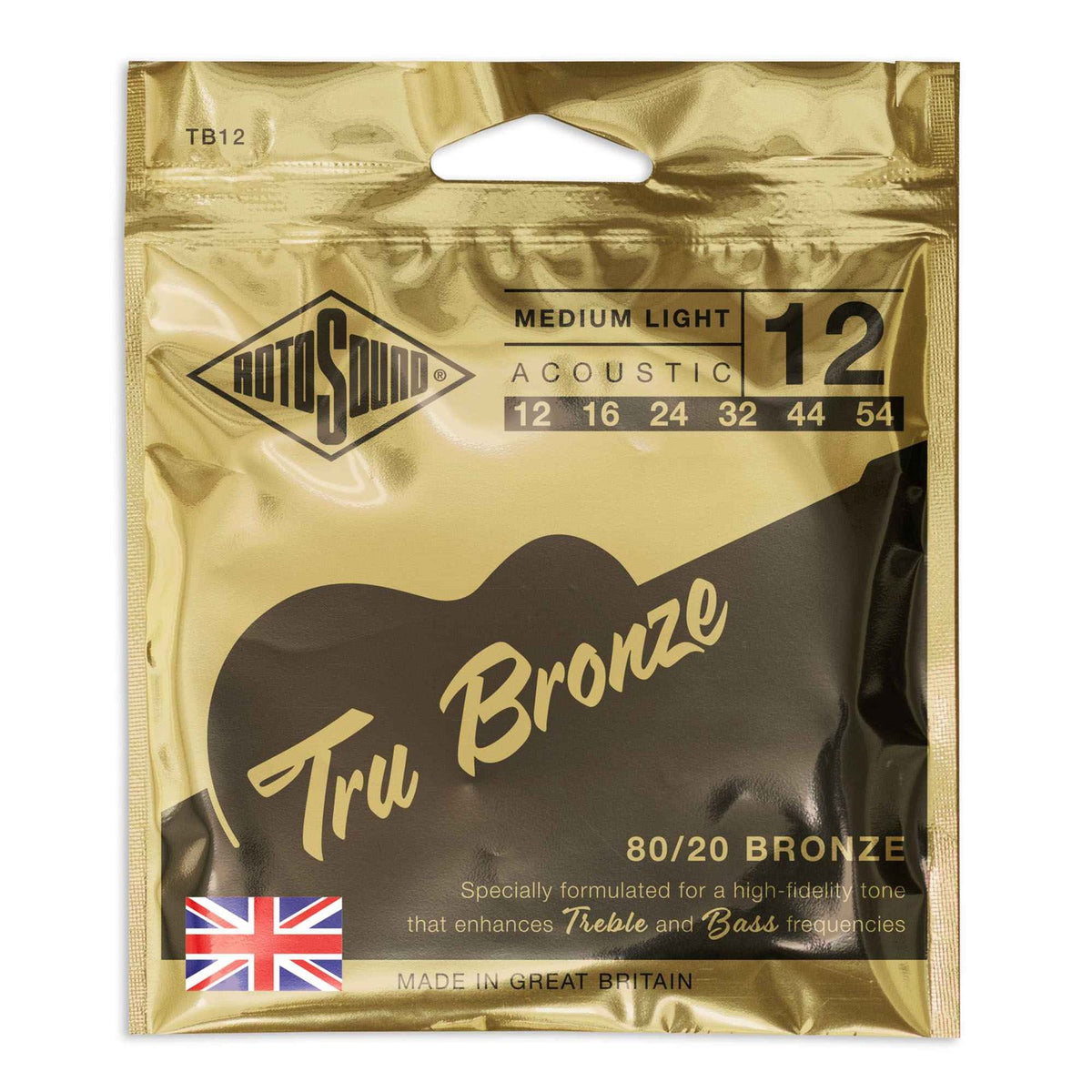 Dây Rotosound TB12 – bao bì mẫu mới (new look) in Made in Great Britain