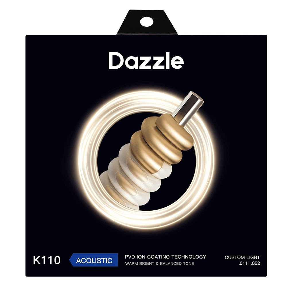 Dây Saga Dazzle K110 Phosphor Bronze PVD Ion Coating 11-52 Custom Light – bao bì mặt trước