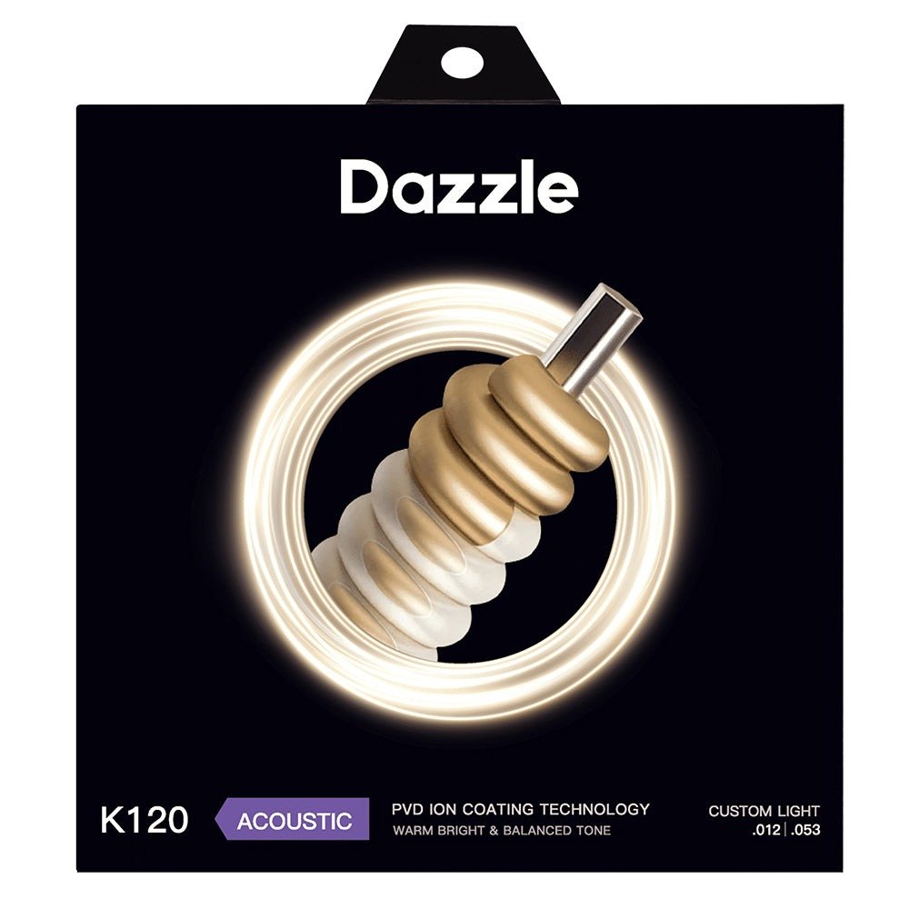 Dây Saga Dazzle K120 Phosphor Bronze PVD Ion Coating 12-53 Light – bao bì mặt trước
