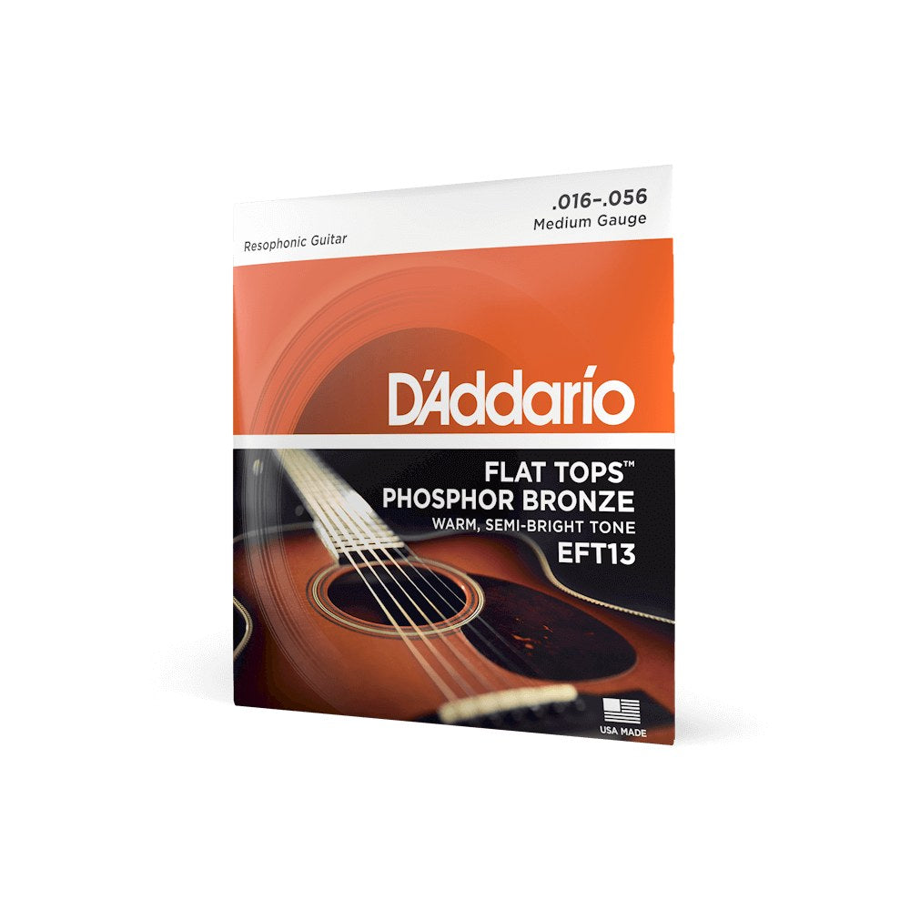 Dây D'Addario EFT13 Flat Tops Phosphor Bronze 16-56 Medium Resophonic – bao bì