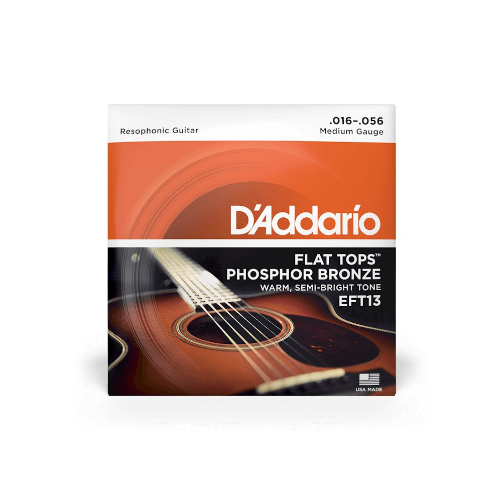 Bao bì dây D'Addario EFT13 cỡ 16-56 Medium Resophonic – mặt trước