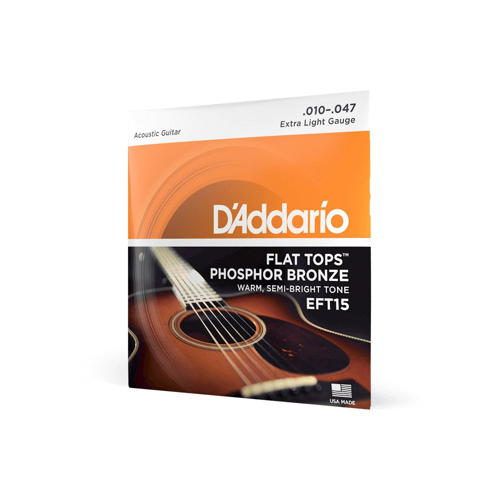 Dây D'Addario EFT15 Flat Tops Phosphor Bronze 10-47 Extra Light – bao bì