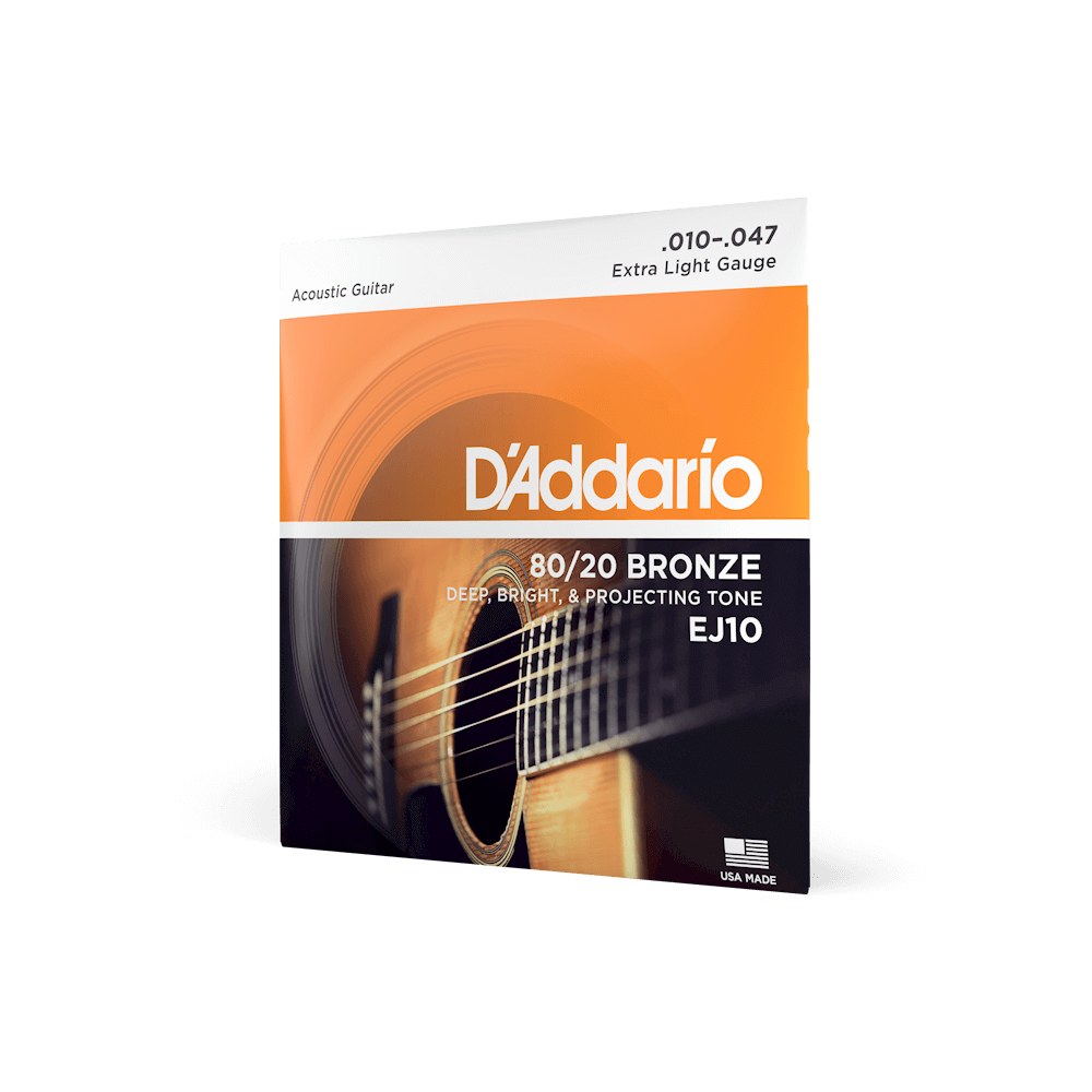 Dây D'Addario EJ10 80/20 Bronze 10-47 Extra Light – bao bì