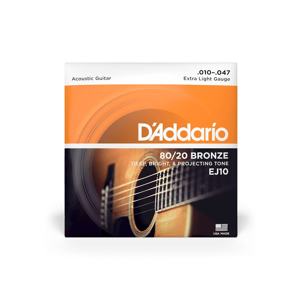 Bao bì dây D'Addario EJ10 cỡ 10-47 Extra Light – mặt trước