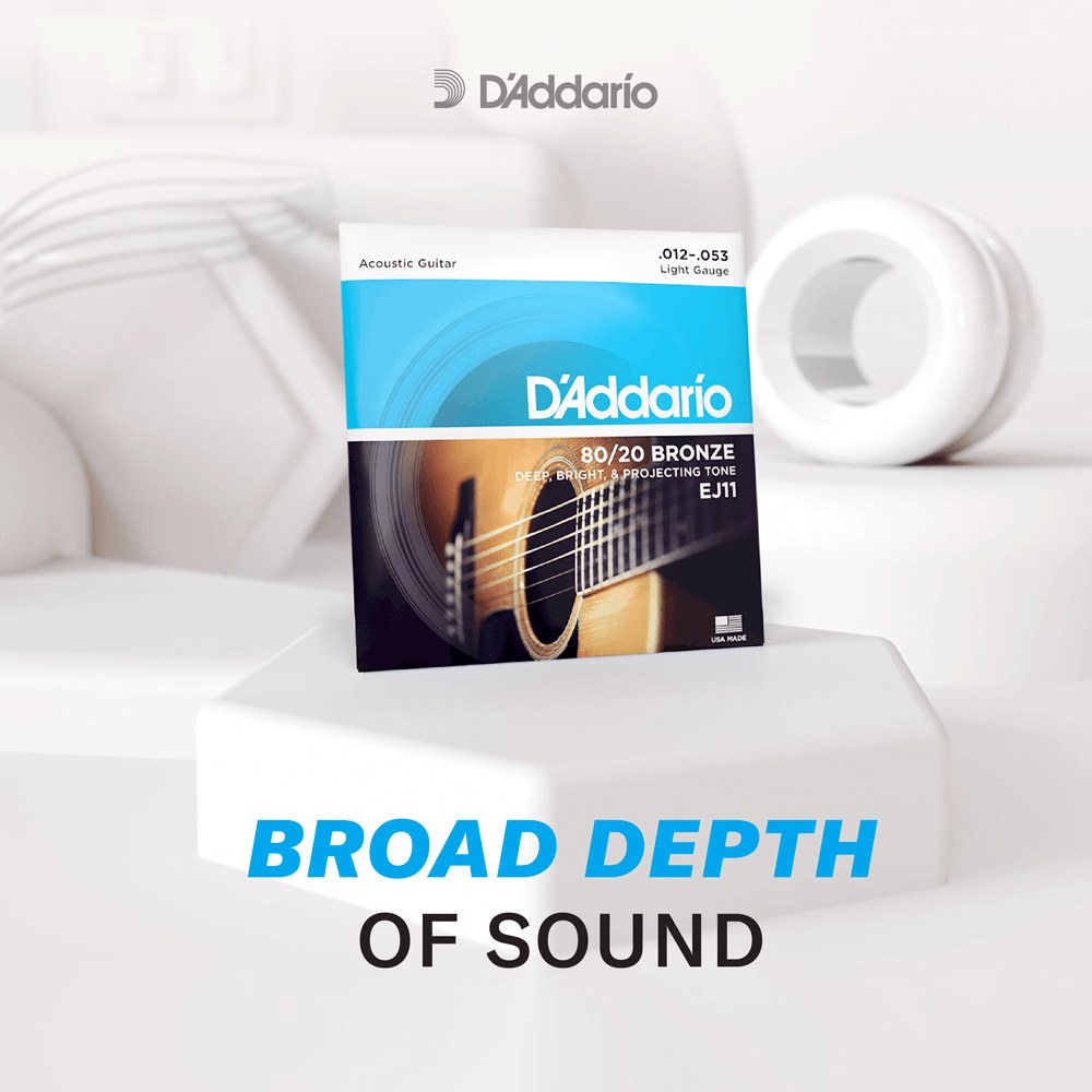 Dây D'Addario EJ11 80/20 Bronze 12-53 – âm sâu, dày