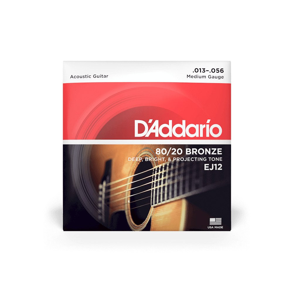 Bao bì dây D'Addario EJ12 cỡ 13-56 Medium – mặt trước