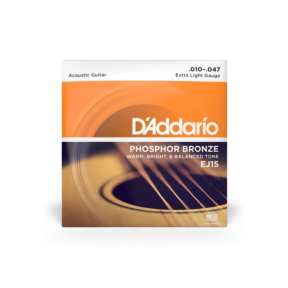 Bao bì dây D'Addario EJ15 cỡ 10-47 Extra Light – mặt trước