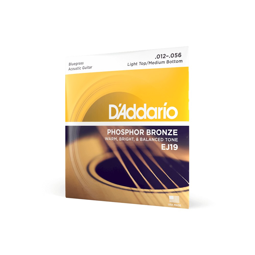 Dây D'Addario EJ19 Phosphor Bronze 12-56 Light Top/Medium Bottom Bluegrass – bao bì
