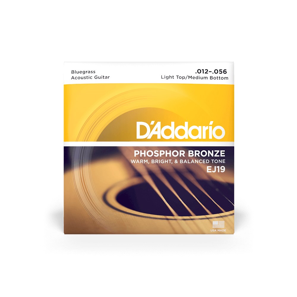 Bao bì dây D'Addario EJ19 cỡ 12-56 Light Top/Medium Bottom Bluegrass – mặt trước