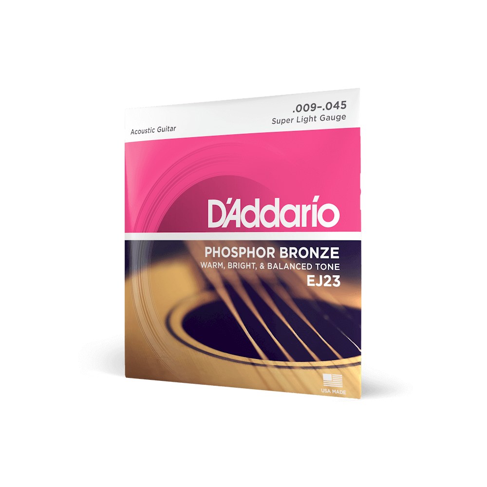 Dây D'Addario EJ23 Phosphor Bronze 09-45 Super Light – bao bì