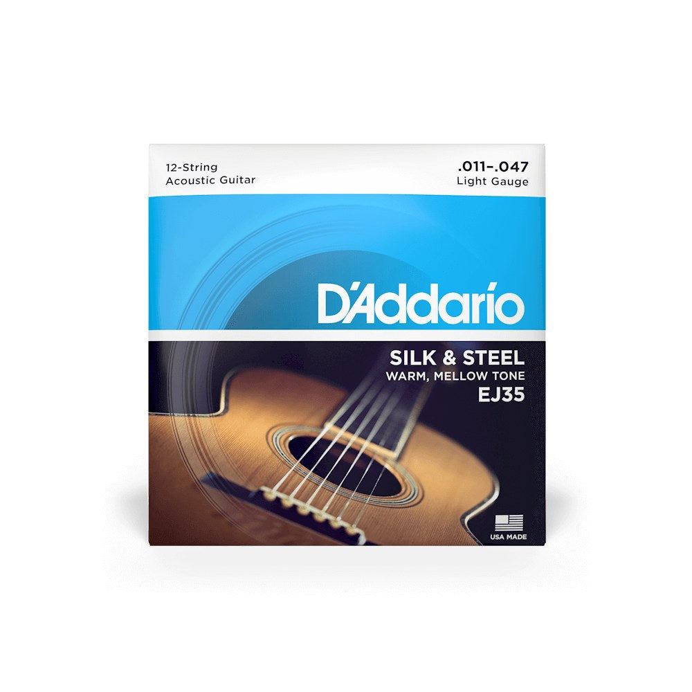 Bao bì dây D'Addario EJ35 cỡ 11-47 Light 12-String – mặt trước