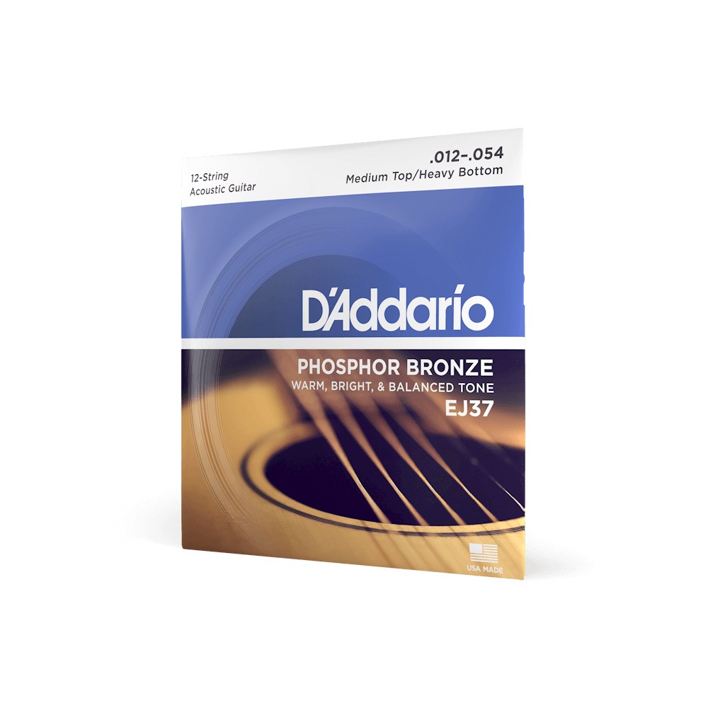 Dây D'Addario EJ37 Phosphor Bronze 12-54 Medium Top/Heavy Bottom 12-String – bao bì