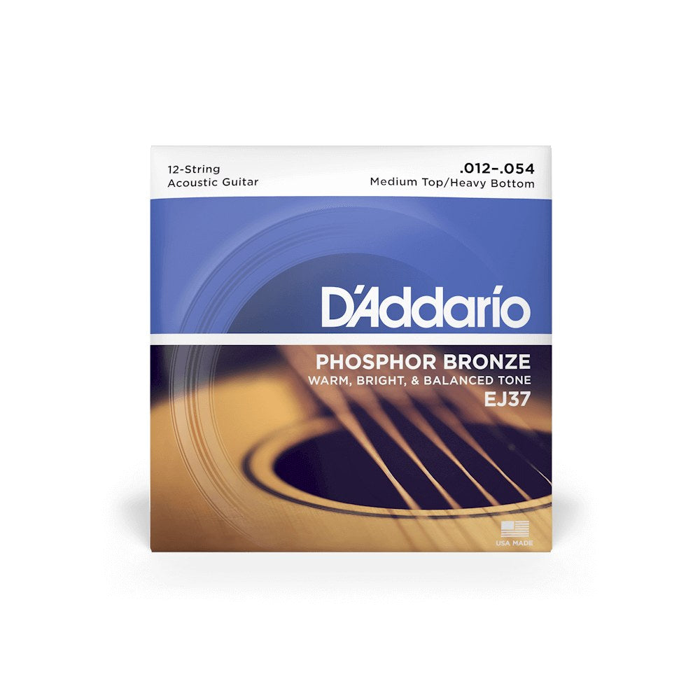 Bao bì dây D'Addario EJ37 cỡ 12-54 Medium Top/Heavy Bottom 12-String – mặt trước